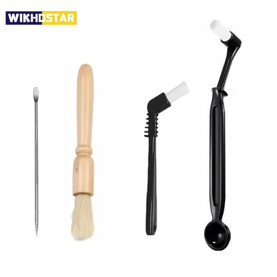 4/14 Pcs Coffee Brush Set Espresso Brush Kit Include Wooden Coffee Grinder Machine Cleaning Brush and Nylon Espresso Brush