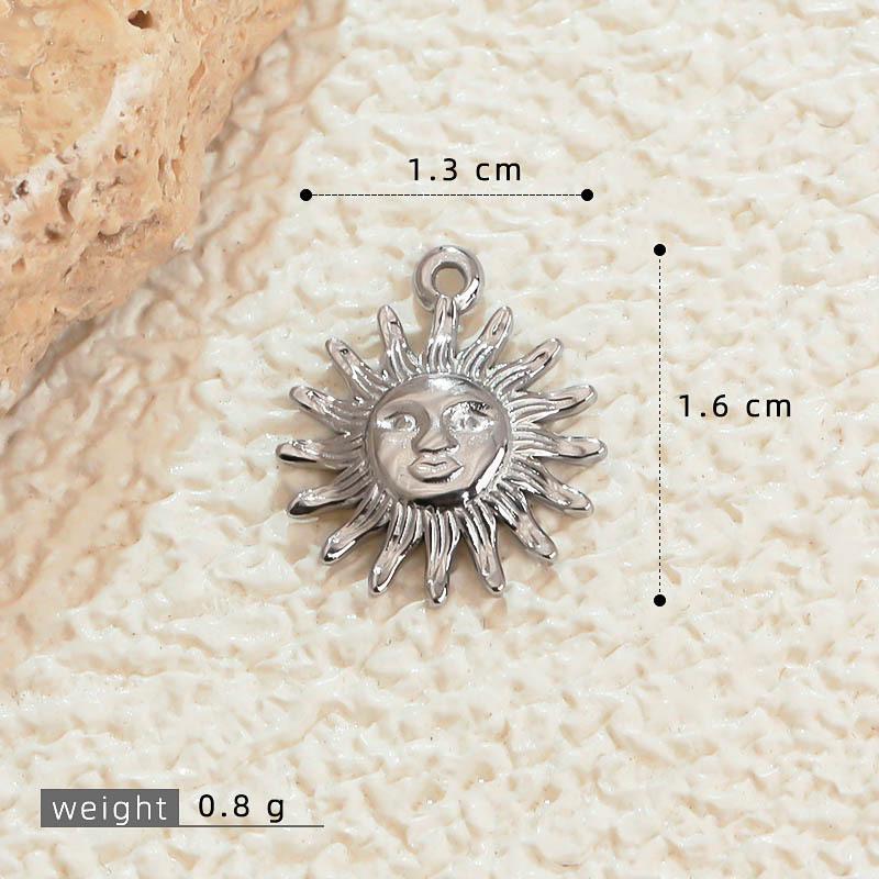 Handmade 18K Gold Plated Stainless Steel Sun Star Pendant Necklace.