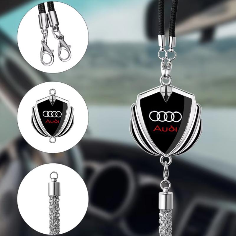 2026 Hot 1pcs Car Pendant Accessory Interior Rear View Mirror Decor Auto Emblem For Qaz1 Q5 Q3 Q2 Q7 A3 B5 B6 B7 B8 B9 8P 8V 8L A5 A4 C6