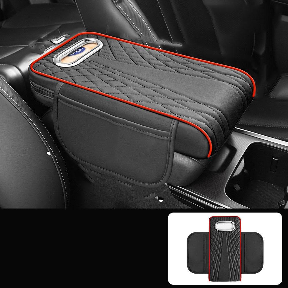 with Tissue Box Car Armrest Box Protective Pad Car Armrest Tissue Holder  Trucks 3 in 1-Black Red