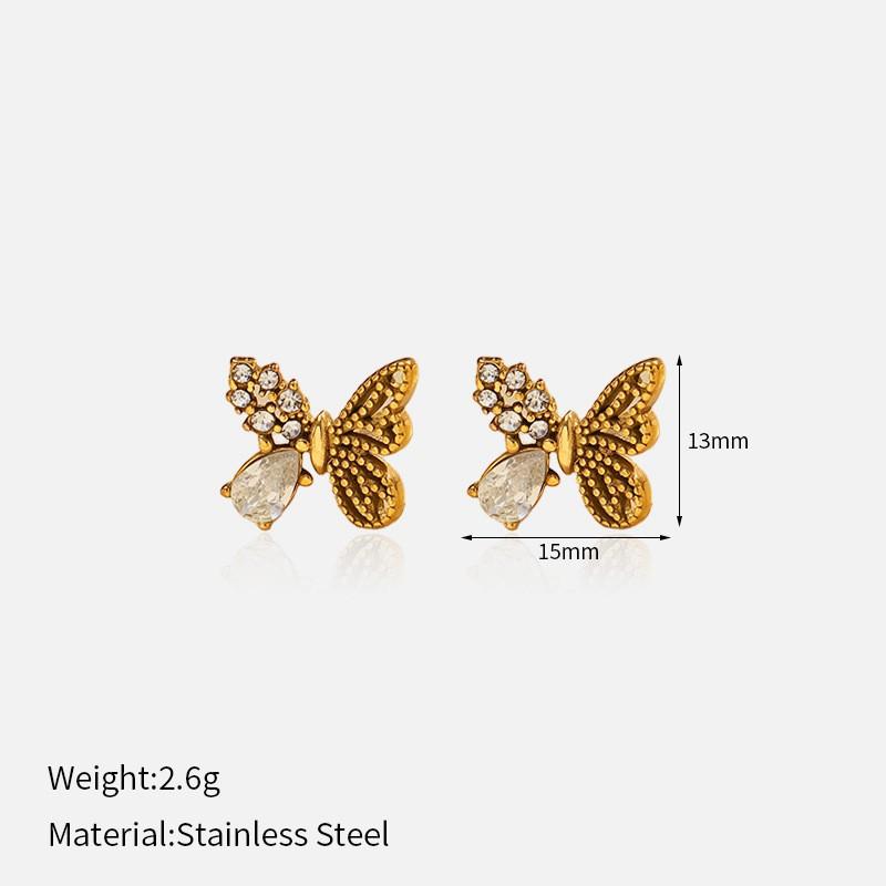 Ins Style Stainless Steel Earrings 18K Gold Plated Titanium Trendy Jewelry Men Women