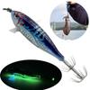 1-3pcs Luminous Floating Egi Lure 5.5g Wood Shrimp Horizontal Laser Squid Jigging Shrimp Hook Octopus Cuttlefish Fishing Baits