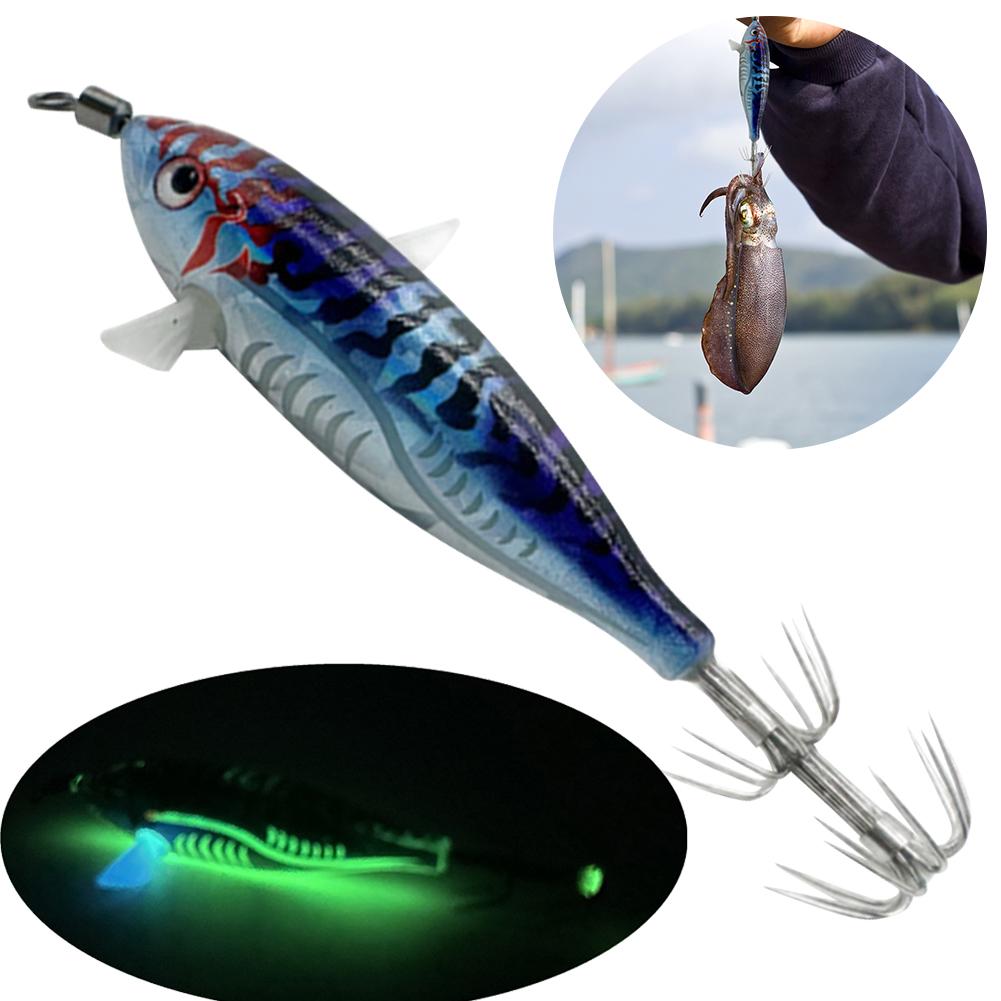 

1-3 шт. светящаяся плавающая приманка Egi 5,5 г, деревянная креветка, горизонтальный лазер, кальмар, крючок для ловли креветок, осьминога, каракатицы, рыболовные приманки 1 pcs