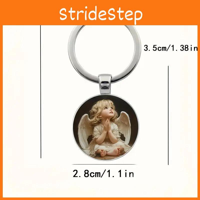 Angel Pendant Key Chain With Time Gem Silver Zinc Alloy For Party And Holiday Use