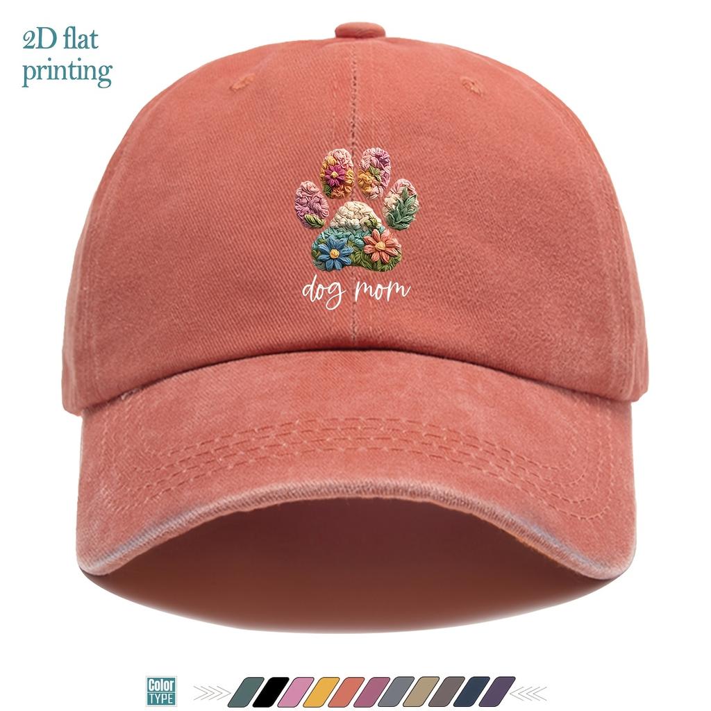 Pc Puppy MomS Paw Print Pattern Design Printed Baseball Cap Cartoon Pattern Printed Trucker Hat Comfortable Breathable Fashion