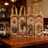 6/12/24 PCS Elegant Wine Gift Bags – Printed Non-Woven Totes with Handles for Wine Champagne Liquor Bottle Carrier for Parties