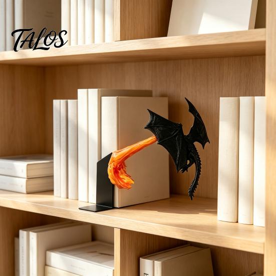 Feuerspeiende Drachenfigur für Schreibtisch Bücherregal Dekoration, 3D-gedruckter Drache, Fantasy Flug Sammlerstücke Thema Dekorationen Skulptur Haus