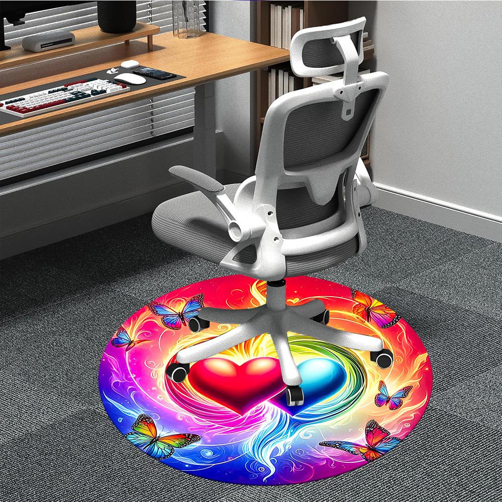 

1pc Heart Butterfly Carpet for Office, Non-slip, Soft and Durable Office Rug, Perfect for Office yy260128015 80cm by 80cm