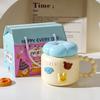 Cute Ceramic Cup With Lid High Value Home Office Couple Water Cup Gift Box Creative Souvenir