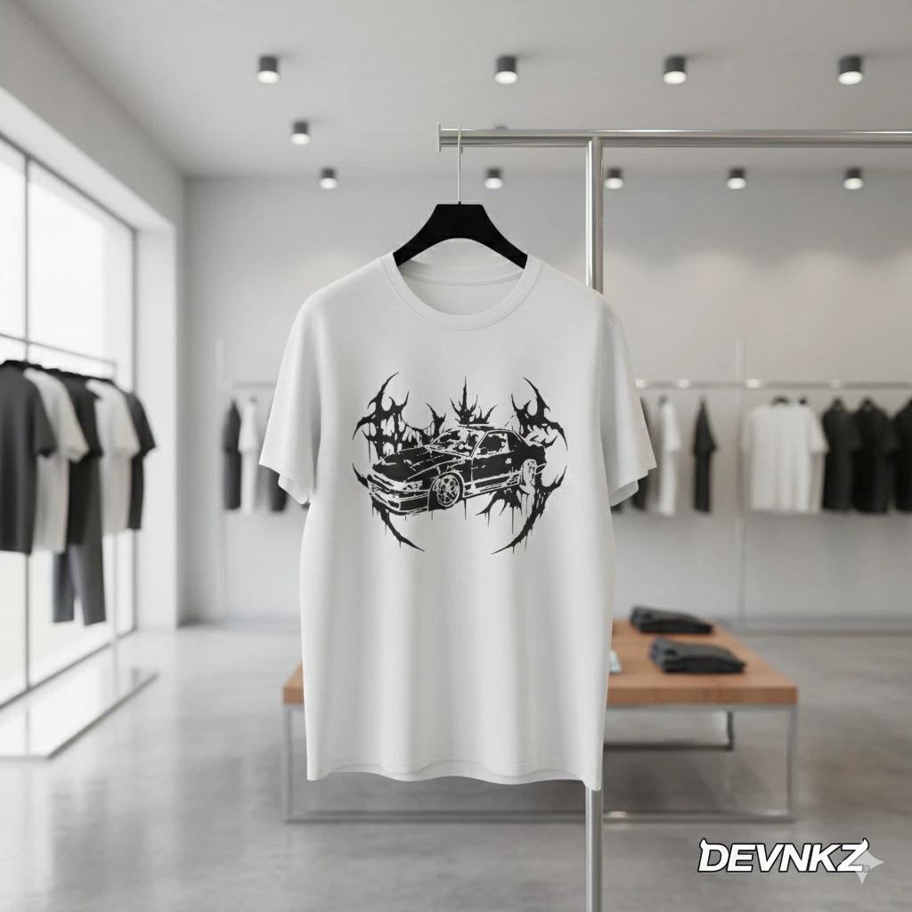Unisex Adult Casual Graphic Metal JDM Car Graphic T-Shirt dergrod S... S