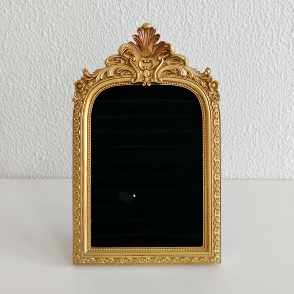 

Velvet Jewelry Display Rack Picture Frame Shape Earring Ring Shelves Home Decoration чёрный