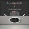 Narrow Bezel LED Ceiling Light with Anti-Glare Eye Protection and Full Spectrum, 75mm Recessed Installation for Hotel or Home Bedroom