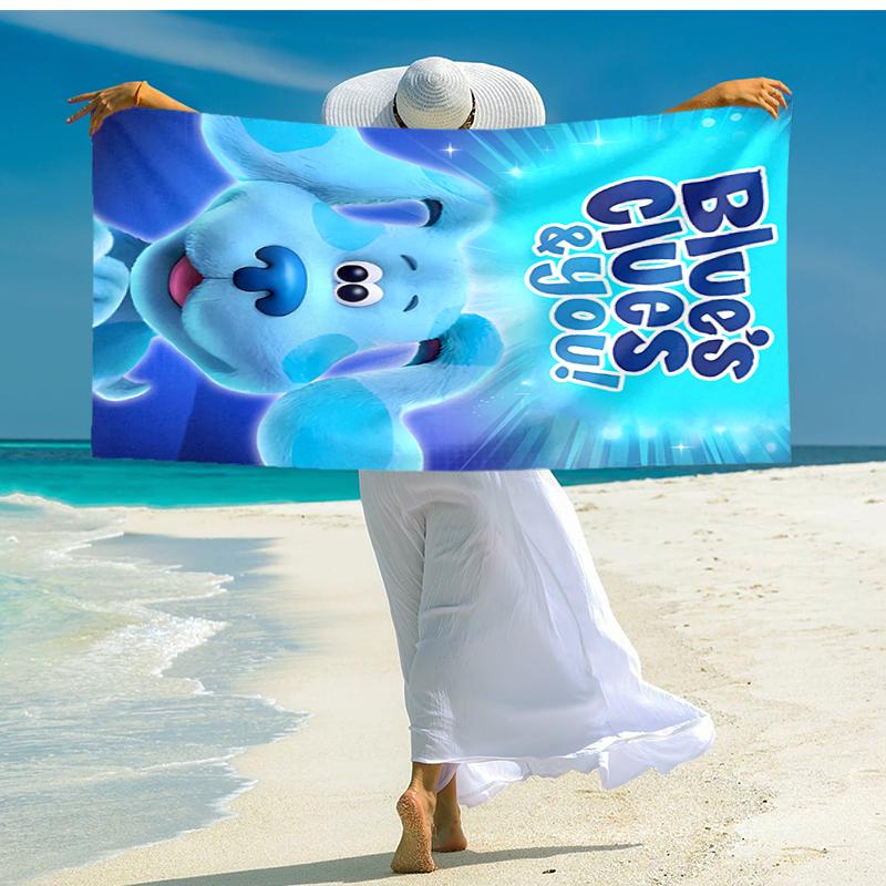 1pc Pistas da Blue Blue’s Clues1 Beach Towel, Comfortable and Thick, and Swimming/Bath/Picnic/Camping Towel, Suitable for Seaside Beaches