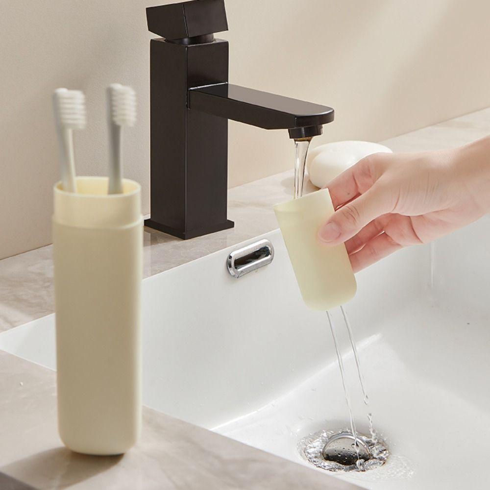 Portable Multifunction Toothbrush Case Protective Cover Dust-Proof Toothbrush Box Holder Drainwater Travel Camping Tooth Glass