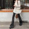 Koreanischer Stil Hohlspitzen-Rüschen-Langarmkleid für Damen, neues Frühjahrs- und Herbst-Nischen-Halbdurchsichtiges Design Kapuzenpullover-Kleid