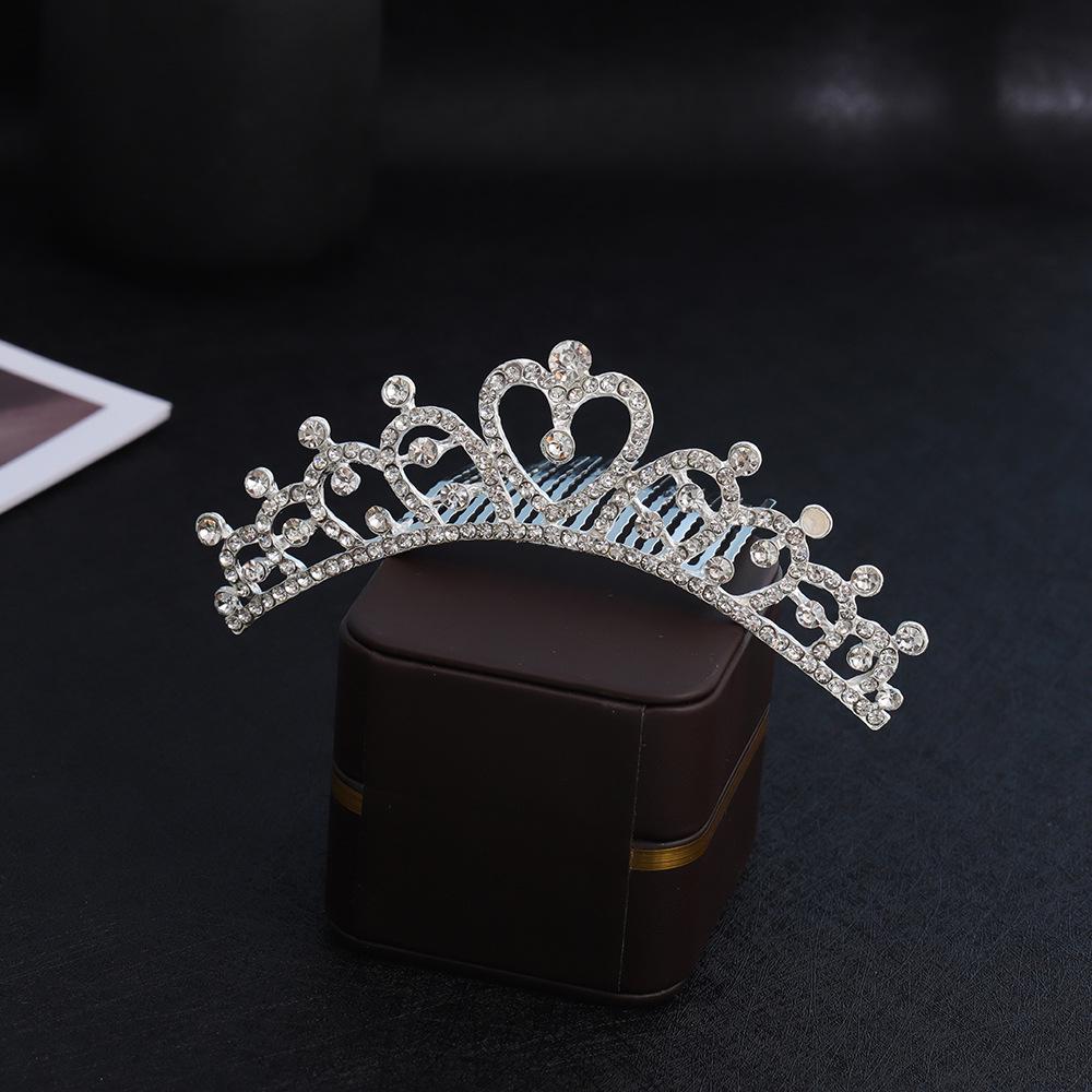 Children's Rhinestone and Pearl Hair Comb Crown for Weddings and Photo Shoots