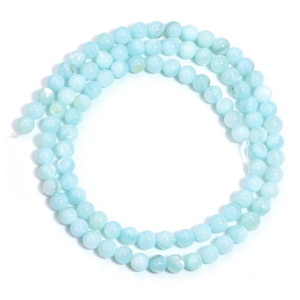 1 String 4mm Natural Shell Round Beads Colorful Loose Spacer Ball Beads For DIY Exquisite Bracelet Necklace Jewelry Supplies