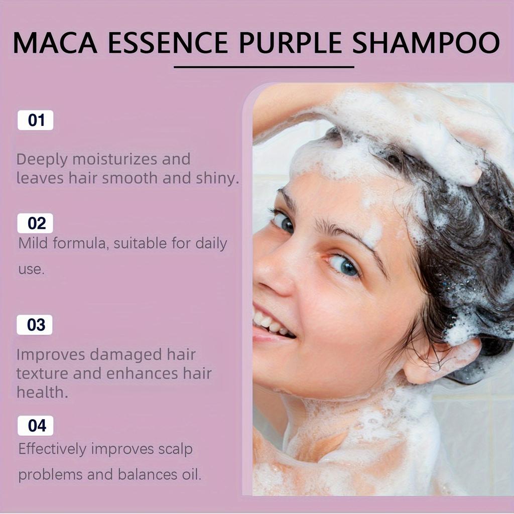 Dry Damaged Hair Treatment  Purple Shampoo & Hair Mask Set Enhance Hair Resilience Anti Frizz Reduce Breakage Total Repair Hair Mask