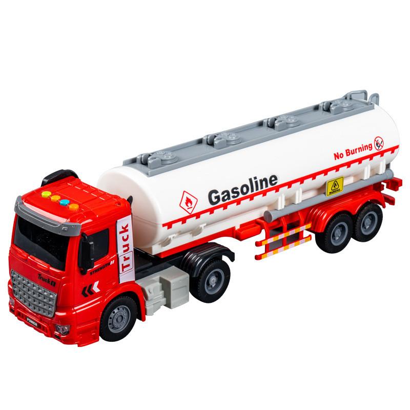Childrens Large Plastic Fuel Tanker Inertia Drive With Lights Engineering Vehicle For Interactive Play