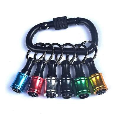 6 X 1/4 Hex Shank Quick Release Keychain Screwdriver Drill Bit Holder Bits Set