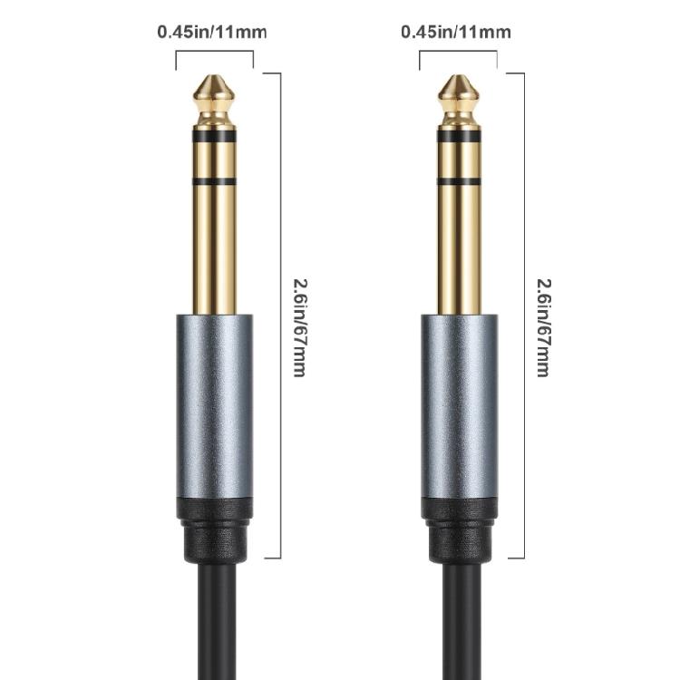 6.35mm to 6.35mm Stereo Aux Cable 6.35mm 1/4" Male to 6.35mm 1/4" Male TRS