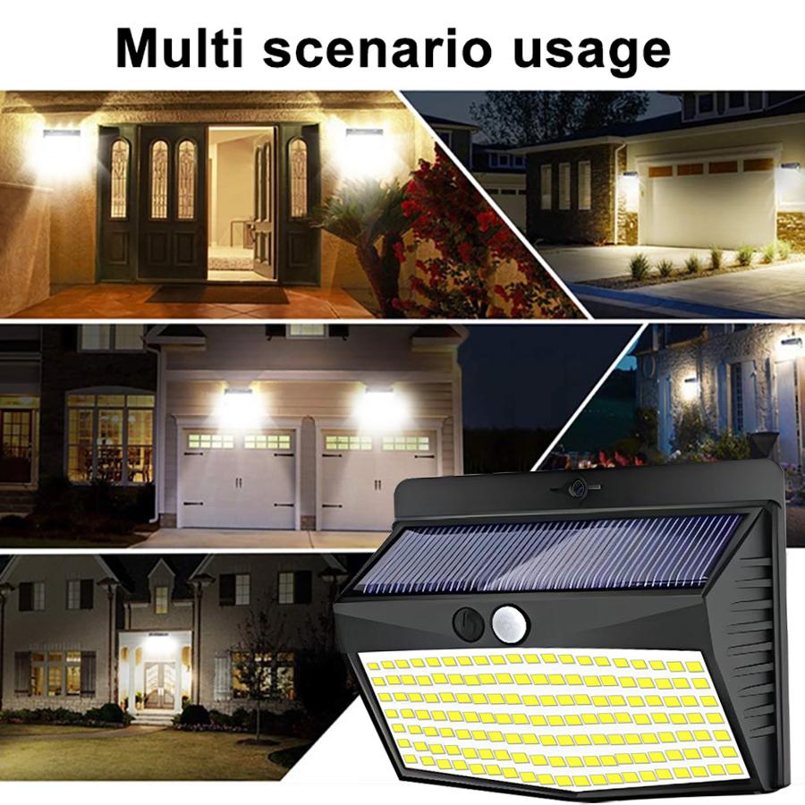 Solar Motion Lights Outdoor 468/176LED 3 Modes Solar Fence Lights Waterproof Solar Security Lights Yard Door Patio Garage Step