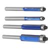 4Pcs Trim Bit Depth Adjustable Wear Resistance Strong Incisive Edge 14in Shank Router Bit