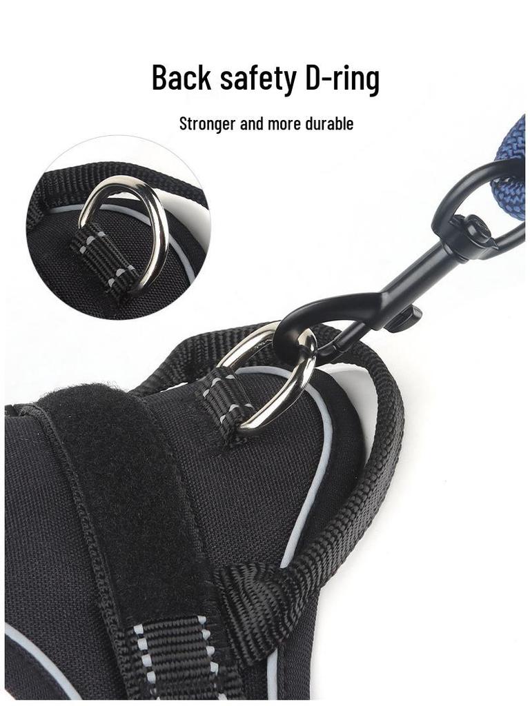 Reflective Anti-Shock Dog Harness with Leash, Oxford Cloth, for Large Dogs