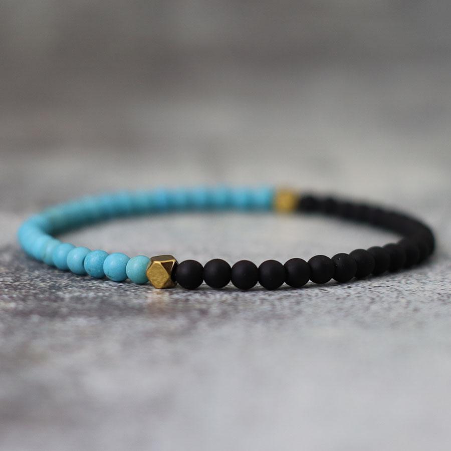 Noter New 4mm Bracelet Beads Men Classic Bicolor YingYang Stone Braclet Meditation Jewelry Pulsera Hombre Tiger Eyes Braslet