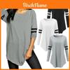 Premium Quality Stripe Trim Baseball Jersey Tops For Women In Versatile Colors