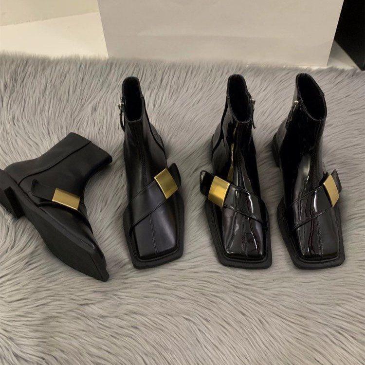 2025 Women's Korean Style Chelsea & Martin Ankle Boots: Street-Chic, Flat, Short Design