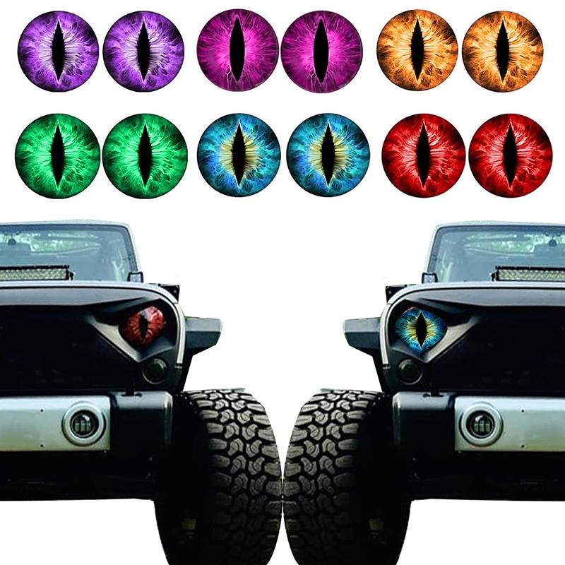 

Наклейки на фары Beast Eyes Animal Eyes Наклейки на фары автомобиля 3D Stereo Eyes Наклейка на фары Jeep Украшение на бампер окна автомобиля фиолетовый