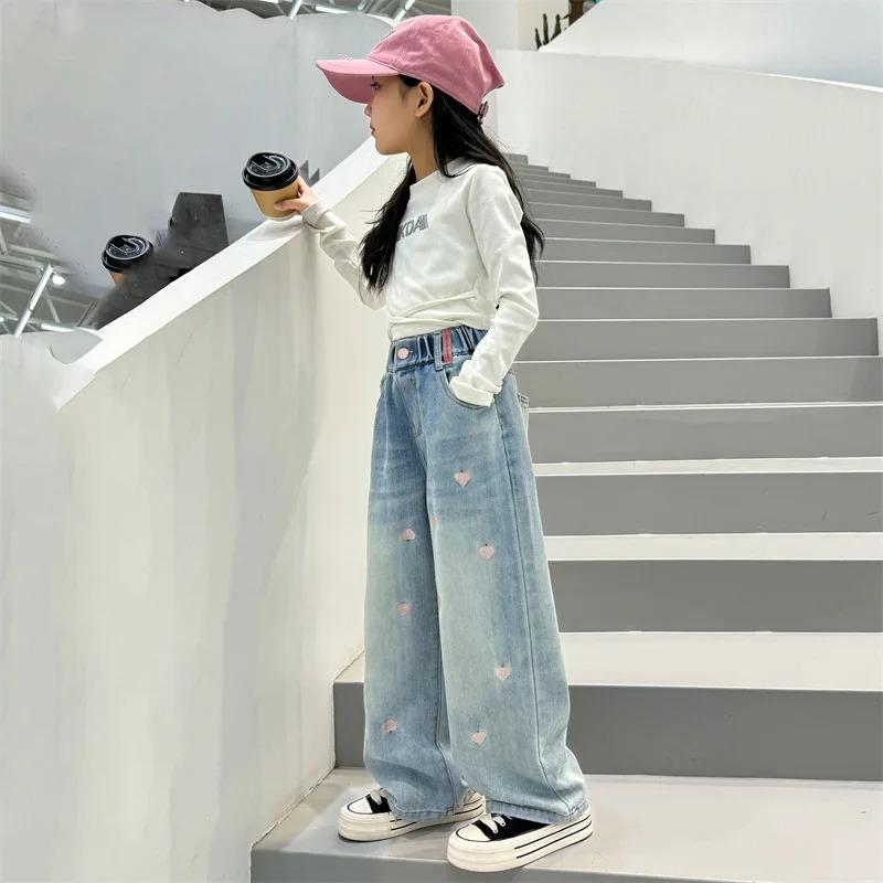 Copii iarna îngroșați blugi de stradă pentru fată Pantaloni din denim căptușiți cu fleece pentru fete, pantaloni de blugi termoizolați pentru copii