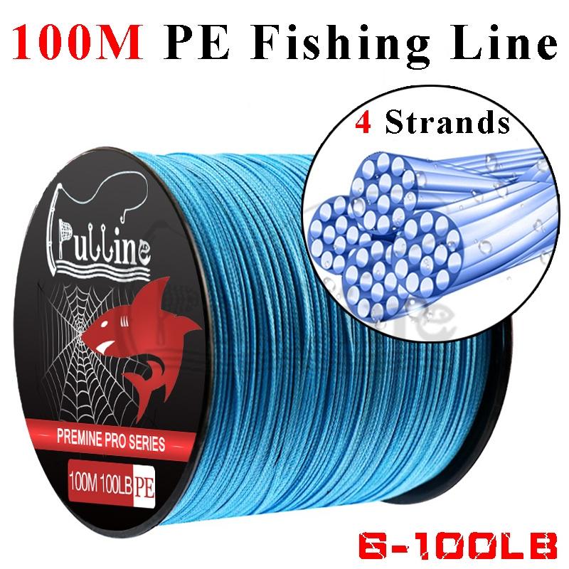 Buy 4 Stands 100M Blue Braided Fishing Line Multifilament PE Braided