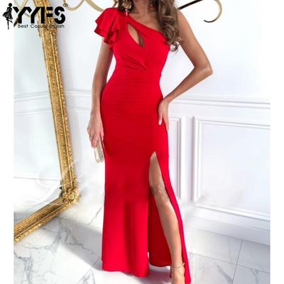 Women's Fashion Summer Spring Solid Color Print Short Sleeve Oblique Collar High Waist Casual Dresses