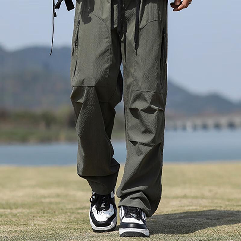 Jeanswest Men's Summer Outdoor Straight-Leg Casual Cargo Pants