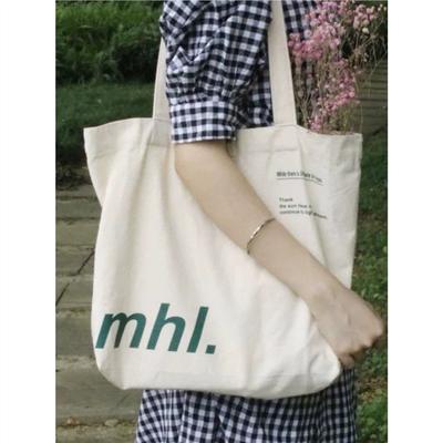 Alphabet New Shoulder Bag Student Backpack Shopping Bag Ins Artistic Minimalist Large Capacity Canvas Bag