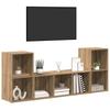 Wall Mounted TV Cabinet Set 3 pcs Brown Particleboard