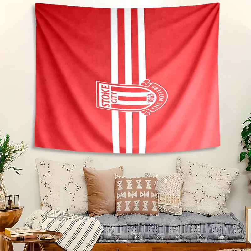 Stoke City F.C. Tapestry Wall Hanging Room Background Cloth Home Decor Beach Mat Yoga Mat Sofa Bed Sheet