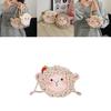 Adorable Cartoon Sheep Mini Woven Shoulder Bag With Inner Pouch For Kids