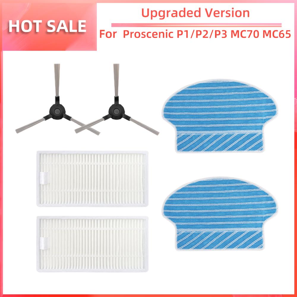 For Proscenic P1 P2 P3 MC70 MC65 Robot Cleaner Vacuum Side Brush HEPA Filter Mop Pad Accessories Replacement Attachment Parts
