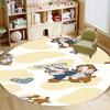 Cute Chip 'n' Dale print round floor mat, home rug decoration, cartoon welcome doormat, non-slip and stain-resistant.