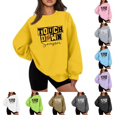 Women's Casual Fashion Long Sleeve Print Round Neck Loose Sweatshirt Top