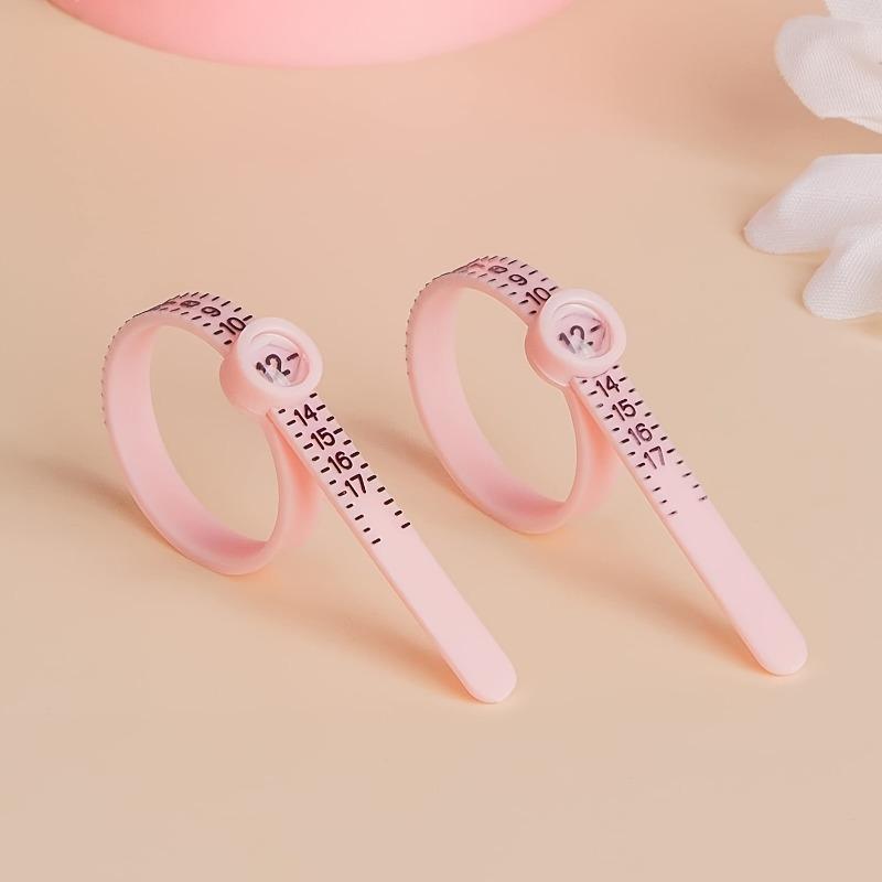 1pc Adjustable Ring Sizer Measuring Tool - Reusable Finger Size Gauge for Jewelry Sizing, 1-17 USA Ring Size Guide (Pink)