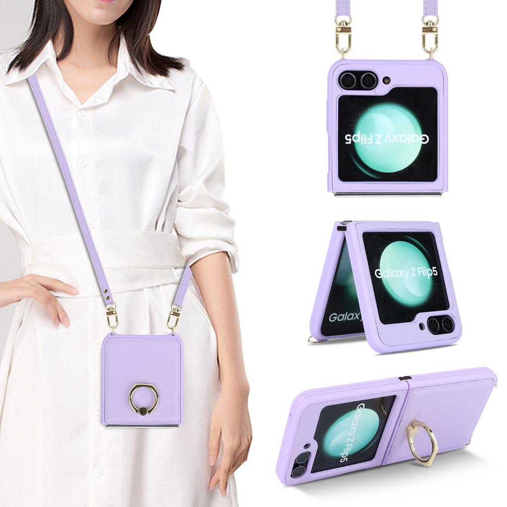 Samsung Galaxy Z Flip1 Skin Phone Case ZFlip1 Ring Holder Protective Case High-end