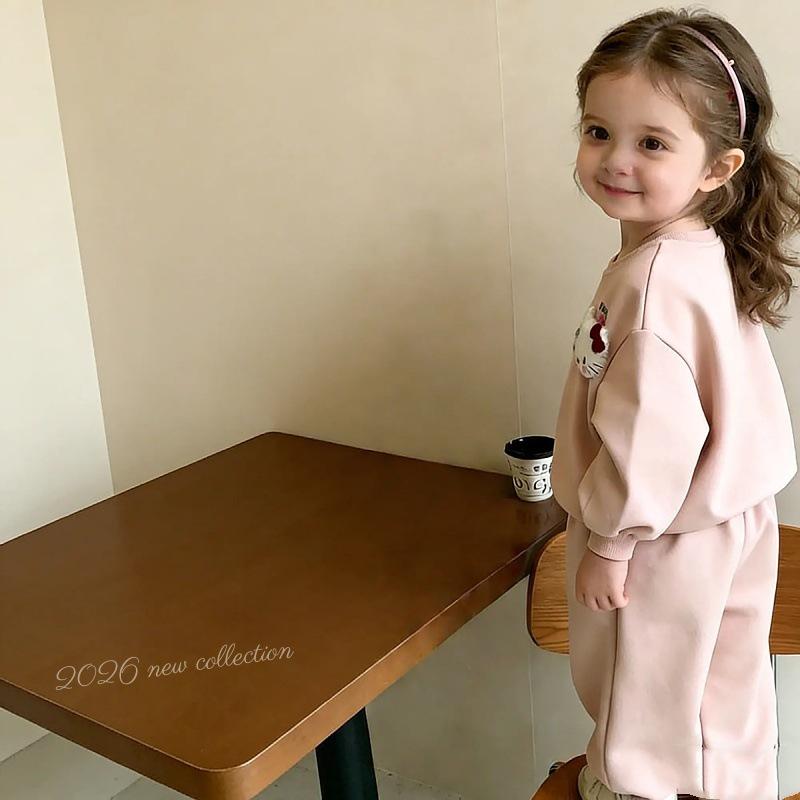 Autumn 2025 Girls' Cute Hoodie & Pants Set - Baby & Toddler Outfit for Spring/Fall