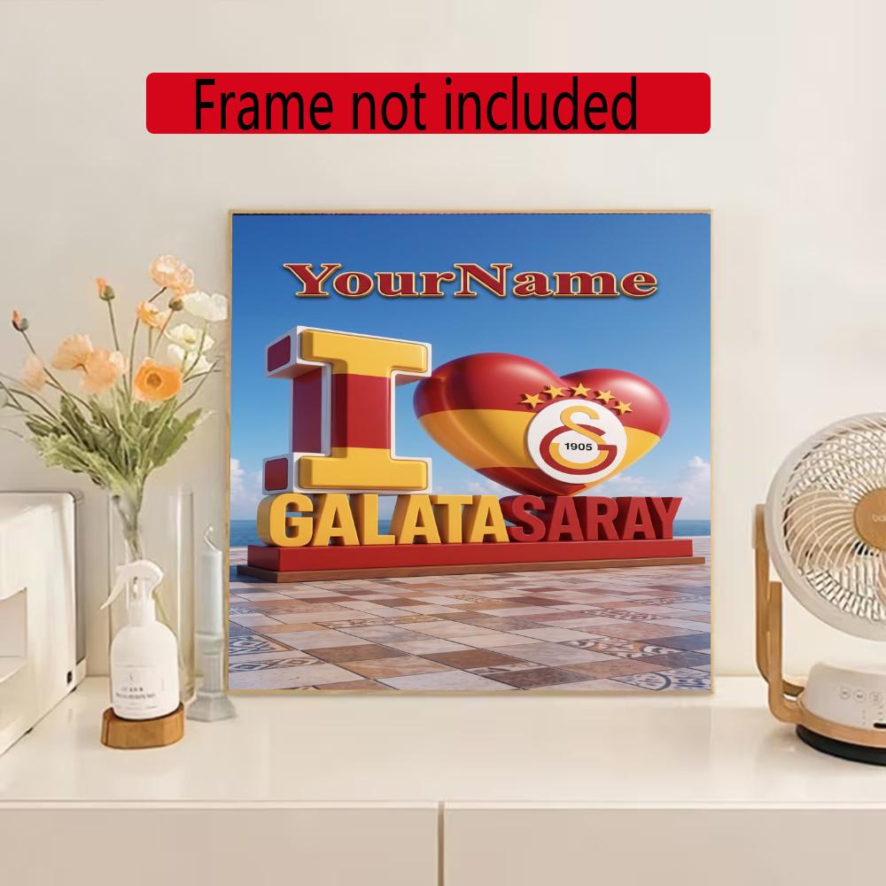 Galatasaray Customize Text Diamond Painting Round Diamond Mosaic Suitable For Beginners Diamond Painting Rhinestones Gift Frameless