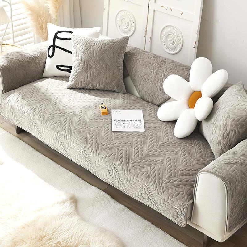 

Новая подушка для дивана, простая подушка, плюшевый чехол на осень и зиму, чехол для дивана, все включено, противоскользящий на четыре сезона 70*70cm