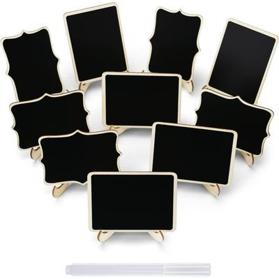 Chalkboard Signs,Small Chalkboard Labels with Easel Stand,Wooden Blackboard for Table Numbers,Wedding Signs,Place Cards and Event Decoration