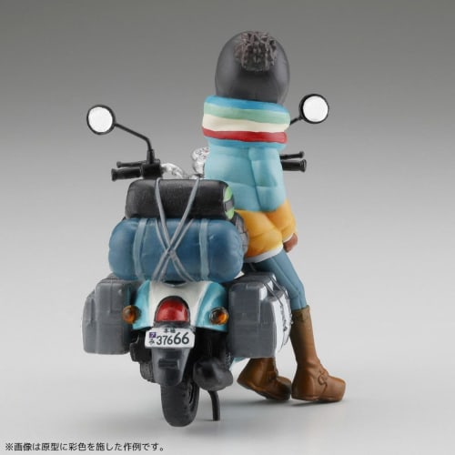 Kaiyodo ARTPLA Yurucamp Shima Rin and Bike Set 1/24 Anime Scale Unpainted Plastic Model Kit
